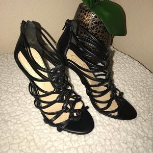Jessica Simpson Black Caged Heels 😍